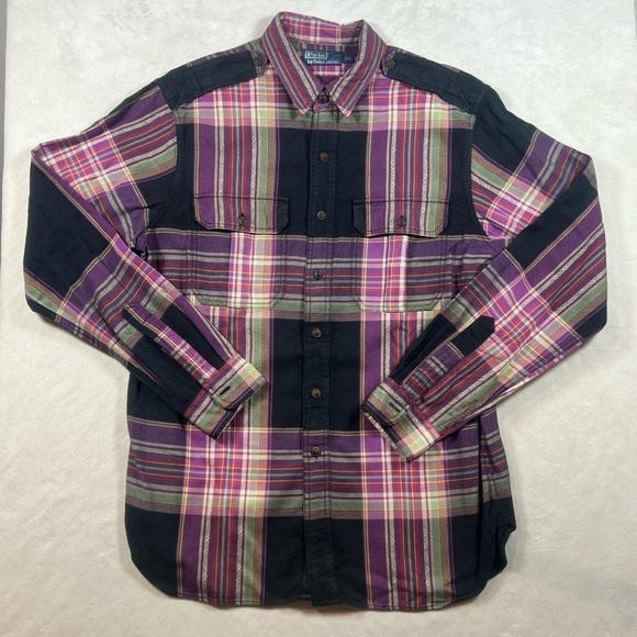 New Without Tags Polo Ralph Lauren Size Large Western Aztec Pearl Snap Shirt - Picture 2 of 13